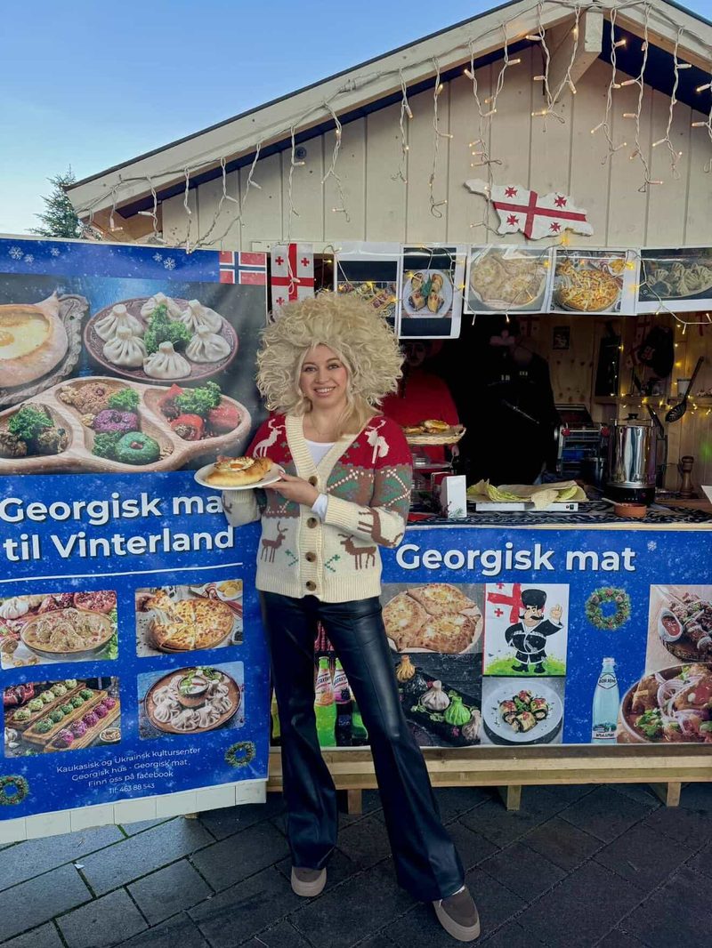 Georgisk mat stand på Vinterlandsby